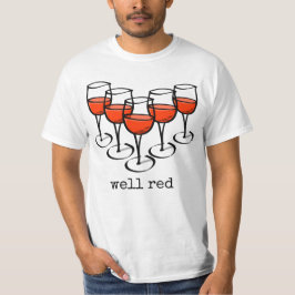 Cartoon Weingläser Brunnen Roter Weinkeller Spaß T-Shirt