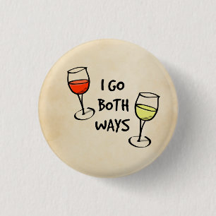 Cartoon Weingläser I go beides wunderbare Button
