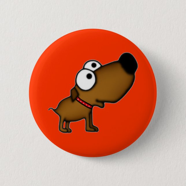 Cartoon-Welpe Button (Vorderseite)