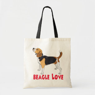 Cartoon Welpen Hund Liebhaber Süße Beagle Große Ta Tragetasche