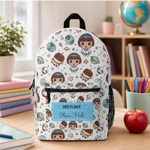 Cartoon-Welt-Raum-Schulbedarf für Lehrer Bedruckter Rucksack