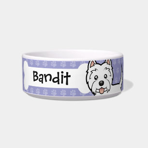 Cartoon West Highland White Terrier Napf