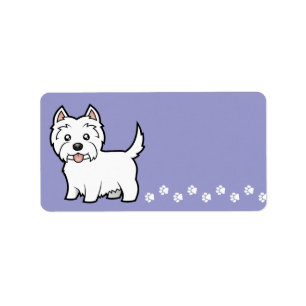 Cartoon-Westhochland-weißer Terrier Adressaufkleber
