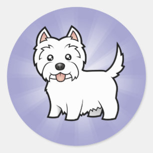 Cartoon-Westhochland-weißer Terrier Runder Aufkleber