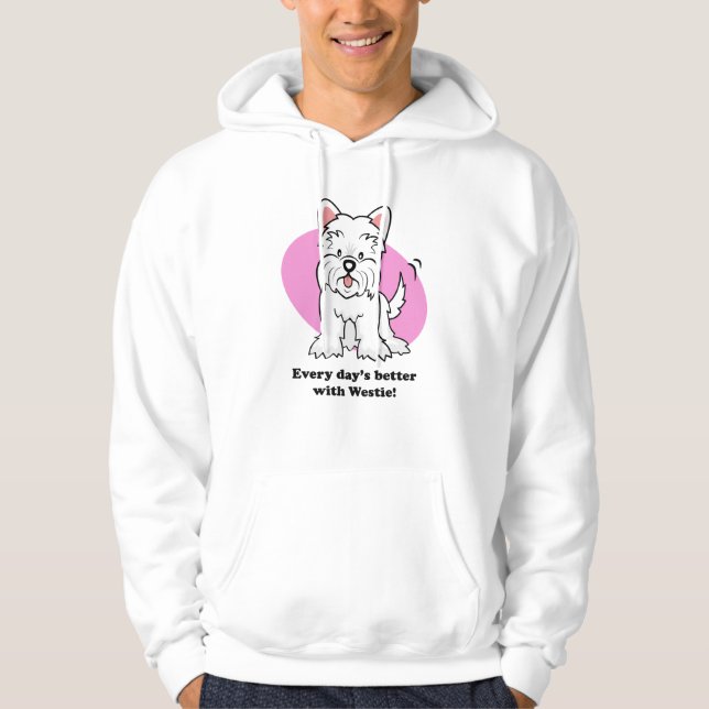 Cartoon Westie Hoodie (Vorderseite)