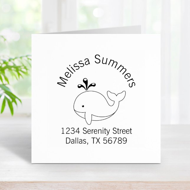 Cartoon Whale-Adresse Gummistempel (Von Creator hochgeladen)