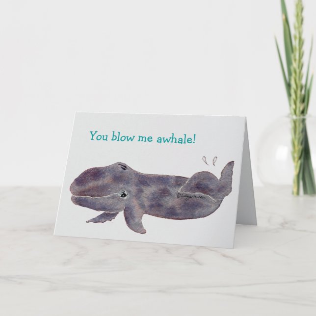 Cartoon Whale Baby Danke Karte (Vorderseite)