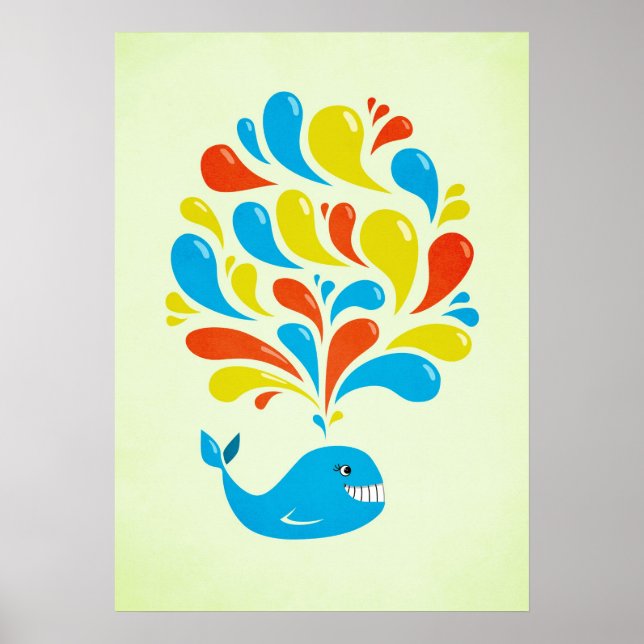 Cartoon Whale Poster (Vorne)