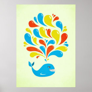 Cartoon Whale Poster