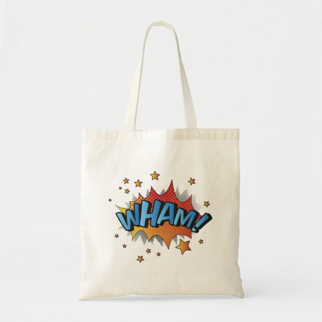 Cartoon Wham / Pow Platsch Tragetasche (Vorne)