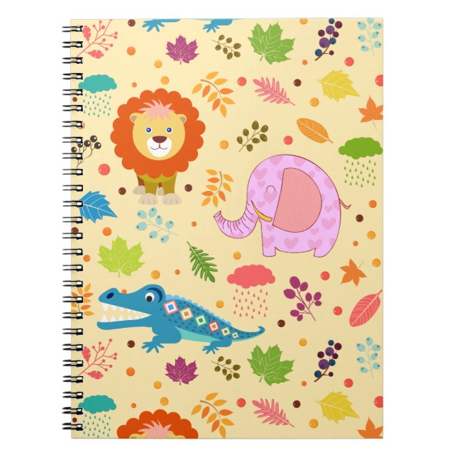 Cartoon Wild Pattern Spiral Foto Notebook Notizblock (Vorderseite)