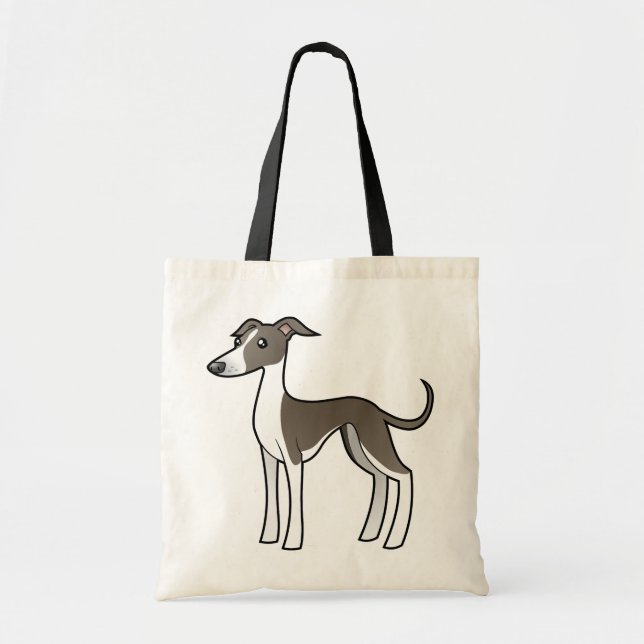 Cartoon-Windhund/Whippet/italienischer Windhund Tragetasche (Vorne)