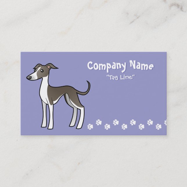 Cartoon-Windhund/Whippet/italienischer Windhund Visitenkarte (Vorderseite)