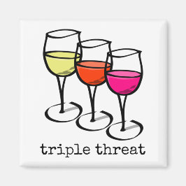 Cartoon Wine Glasses Triple Bedrohung Weinkultur u Magnet