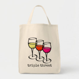 Cartoon Wine Glasses Triple Bedrohung Weinkultur u Tragetasche