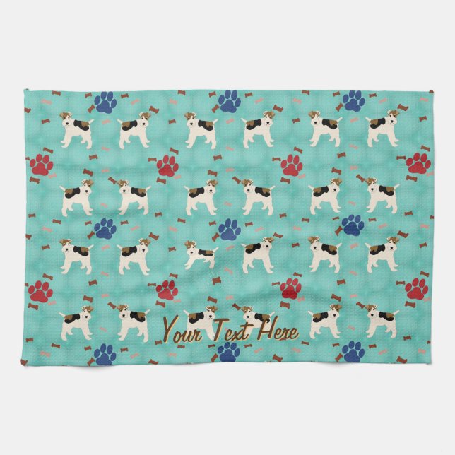 Cartoon Wire Fox Terrier Handtuch (Horizontal)