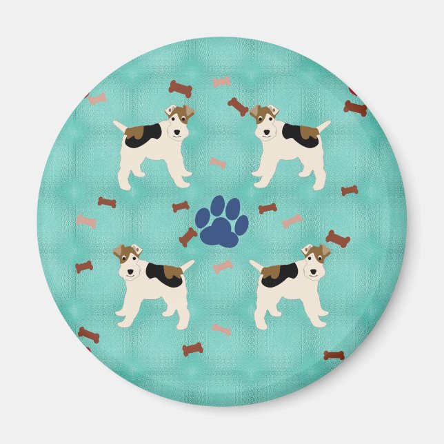 Cartoon Wire Fox Terrier Magnet (Vorne)