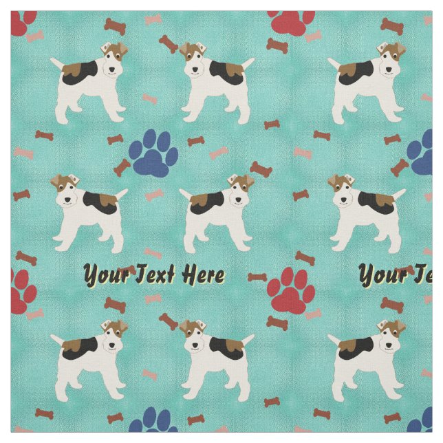 Cartoon Wire Fox Terrier Stoff (Muster)