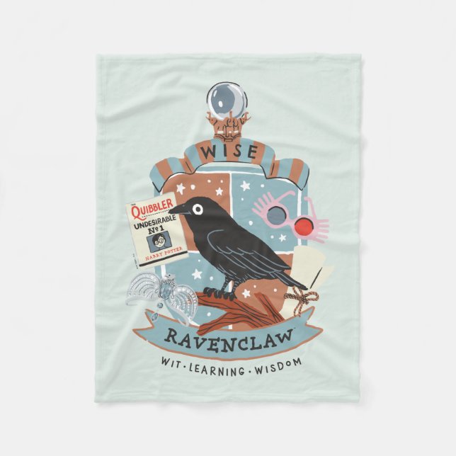 Cartoon Wise Ravenclaw Wappen Fleecedecke (Vorderseite)
