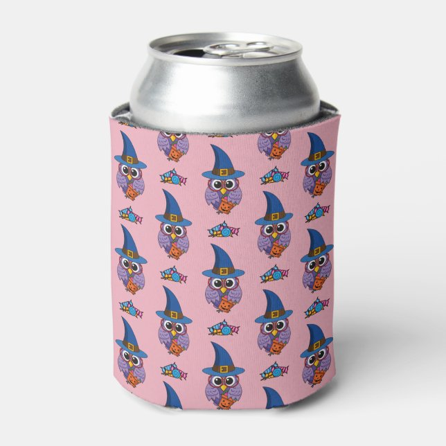 Cartoon Wizard Owl Muster Dosenkühler (Kanne Vorderseite)