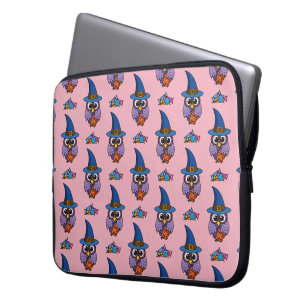 Cartoon Wizard Owl Muster Laptopschutzhülle