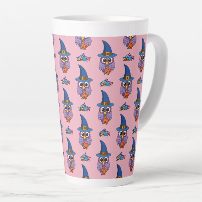 Cartoon Wizard Owl Muster Milchtasse (Rechte Ecke)