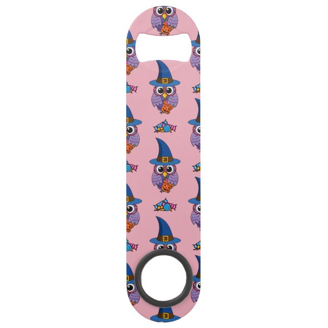 Cartoon Wizard Owl Muster Speed Flaschenöffner (Vorderseite)