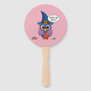 Cartoon Wizard Owl - Trick oder Treten Fächer
