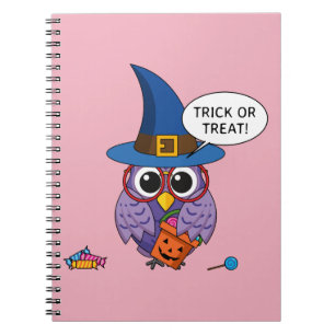 Cartoon Wizard Owl - Trick oder Treten Notizblock
