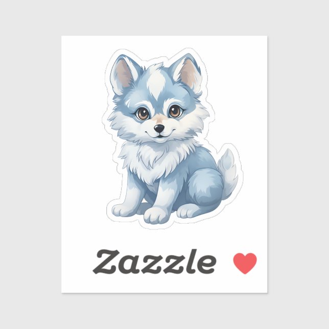 Cartoon Wolf Aufkleber (Blatt)