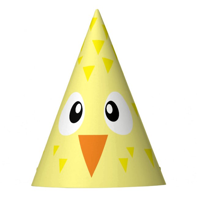 Cartoon Yellow Bird Party Hat Partyhütchen (Vorderseite)