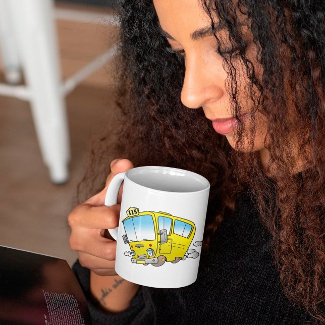 Cartoon Yellow Bus Mug (Créateur téléchargé)