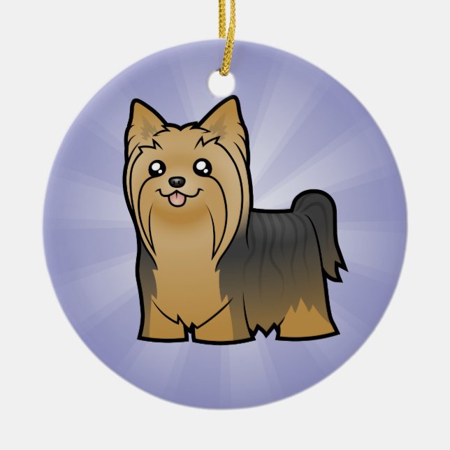 Cartoon-Yorkshire-Terrier (addieren Sie Ihre Keramikornament (Vorne)