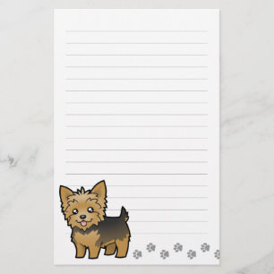 Cartoon-Yorkshire-Terrier (kurzes Haar kein Bogen) Briefpapier