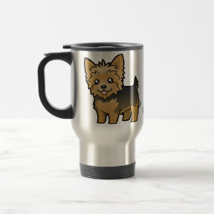 Cartoon-Yorkshire-Terrier (kurzes Haar kein Bogen) Reisebecher