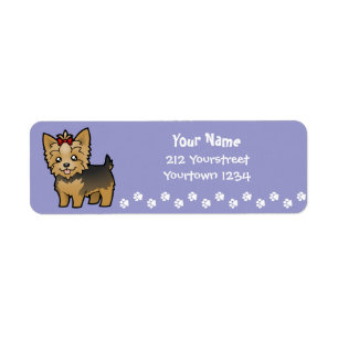Cartoon-Yorkshire-Terrier (kurzes Haar mit Bogen)