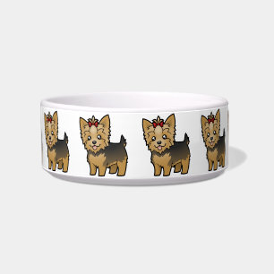 Cartoon-Yorkshire-Terrier (kurzes Haar mit Bogen) Napf