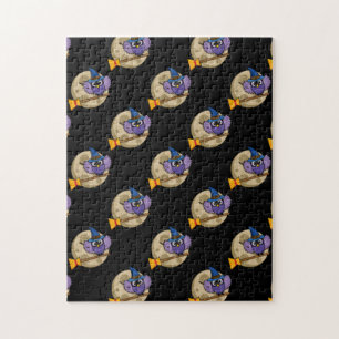 Cartoon Zauberer Ausblättern auf Zimmermuster