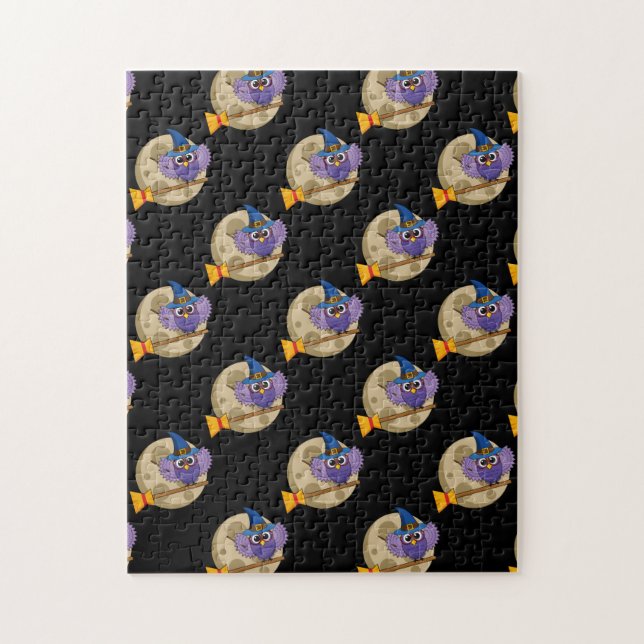 Cartoon Zauberer Ausblättern auf Zimmermuster (Vertikal)