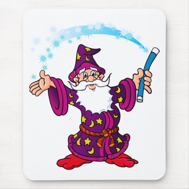 Cartoon-Zauberer Mousepad (Vorne)