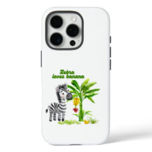 Cartoon Zebra stehend neben einem Bananenbaum