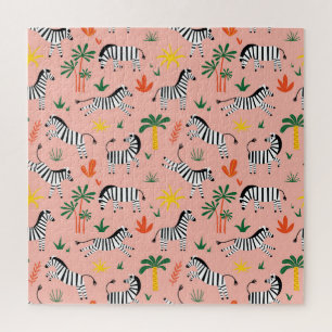 Cartoon Zebras Funny Seamless Muster