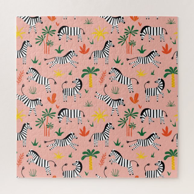 Cartoon Zebras Funny Seamless Muster (Vertikal)