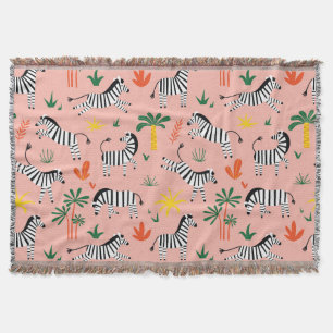 Cartoon Zebras Funny Seamless Muster Decke
