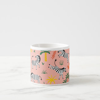 Cartoon Zebras Funny Seamless Muster Espressotasse