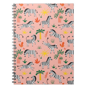 Cartoon Zebras Funny Seamless Muster Notizblock
