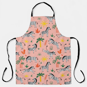Cartoon Zebras Funny Seamless Muster Schürze