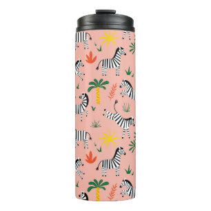 Cartoon Zebras Funny Seamless Muster Thermosbecher