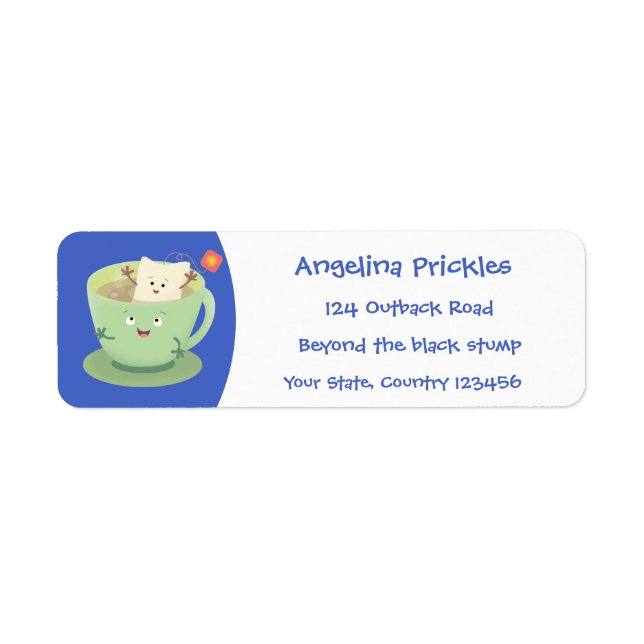 Cartoon-Zeichen für den niedlichen Teebag-Becher S (Vorne)