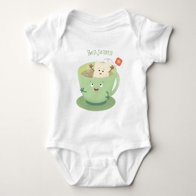 Cartoon-Zeichen für den niedlichen Teebag-Becher S Baby Strampler (Vorderseite)